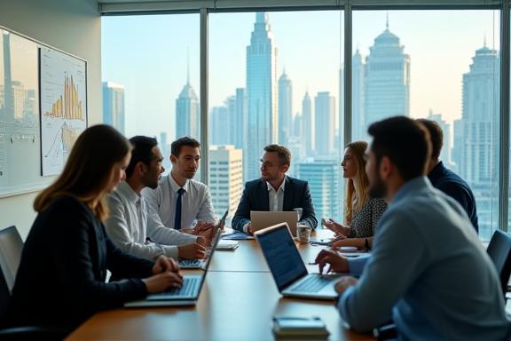 The EmTop Up Solutions Dubai HQ team brainstorming strategy